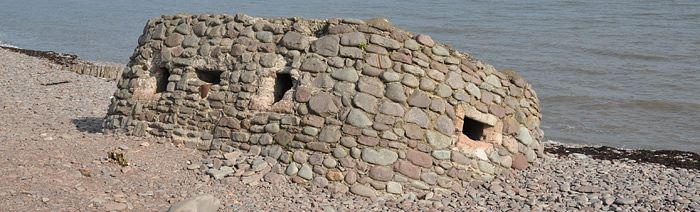 Pebble built pillbox at Porlock Weir (© ENPA, 2012)
