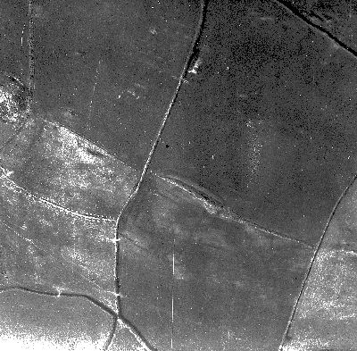 Parchmark of the enclosure on Stoneditch Hill (English Heritage (RAF photography))